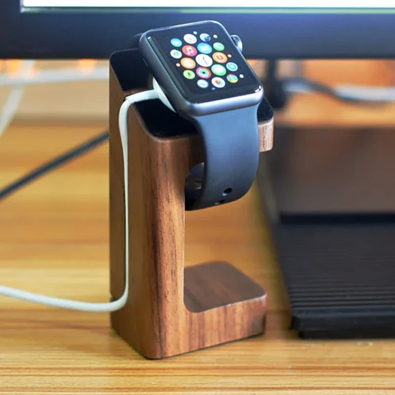 Wooden Apple Watch Charger Sta - مراجعة Apple Smartwatch Accessories وسعره