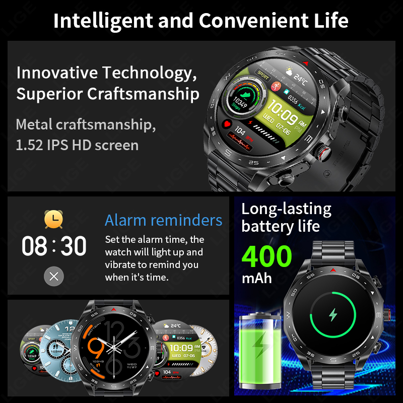 LIGE Smartwatch With Earbuds B - مراجعة Smartwatch Headset وسعره