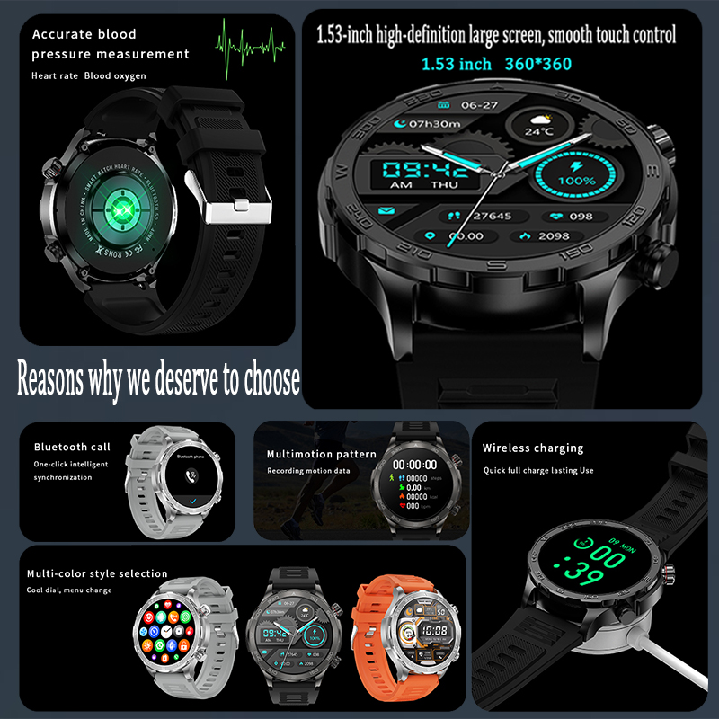 New GPS Track Smart Watch Men  - مراجعة Smartwatch Headset وسعره