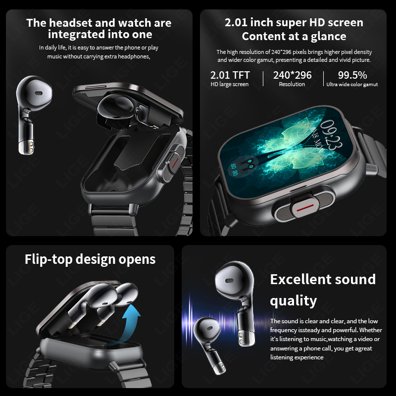 NFC Smart Watch TWS 2-in-1 Hea - مراجعة Smartwatch Headset وسعره