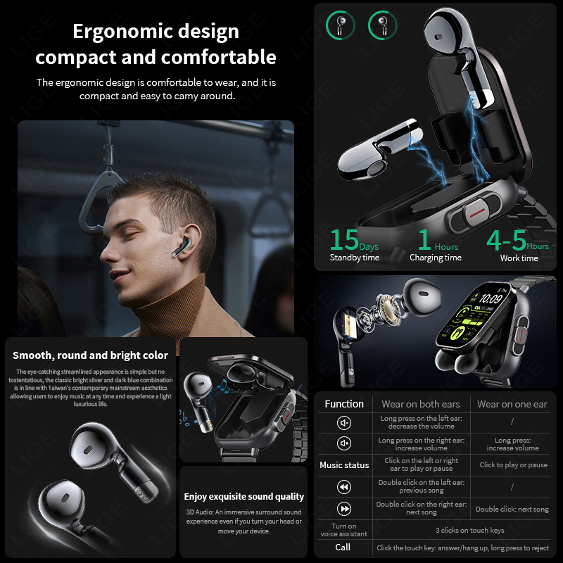NFC Smart Watch TWS 2-in-1 Hea - مراجعة Smartwatch Headset وسعره