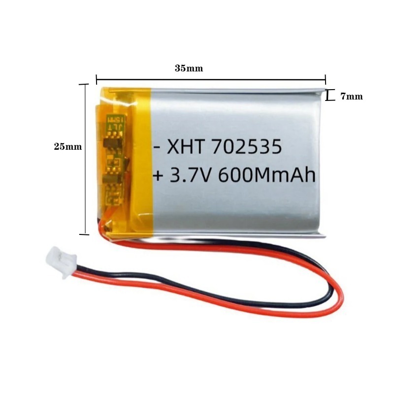 702535 3.7V 600mAh Li Polymer  - مراجعة Smartwatch Headset وسعره