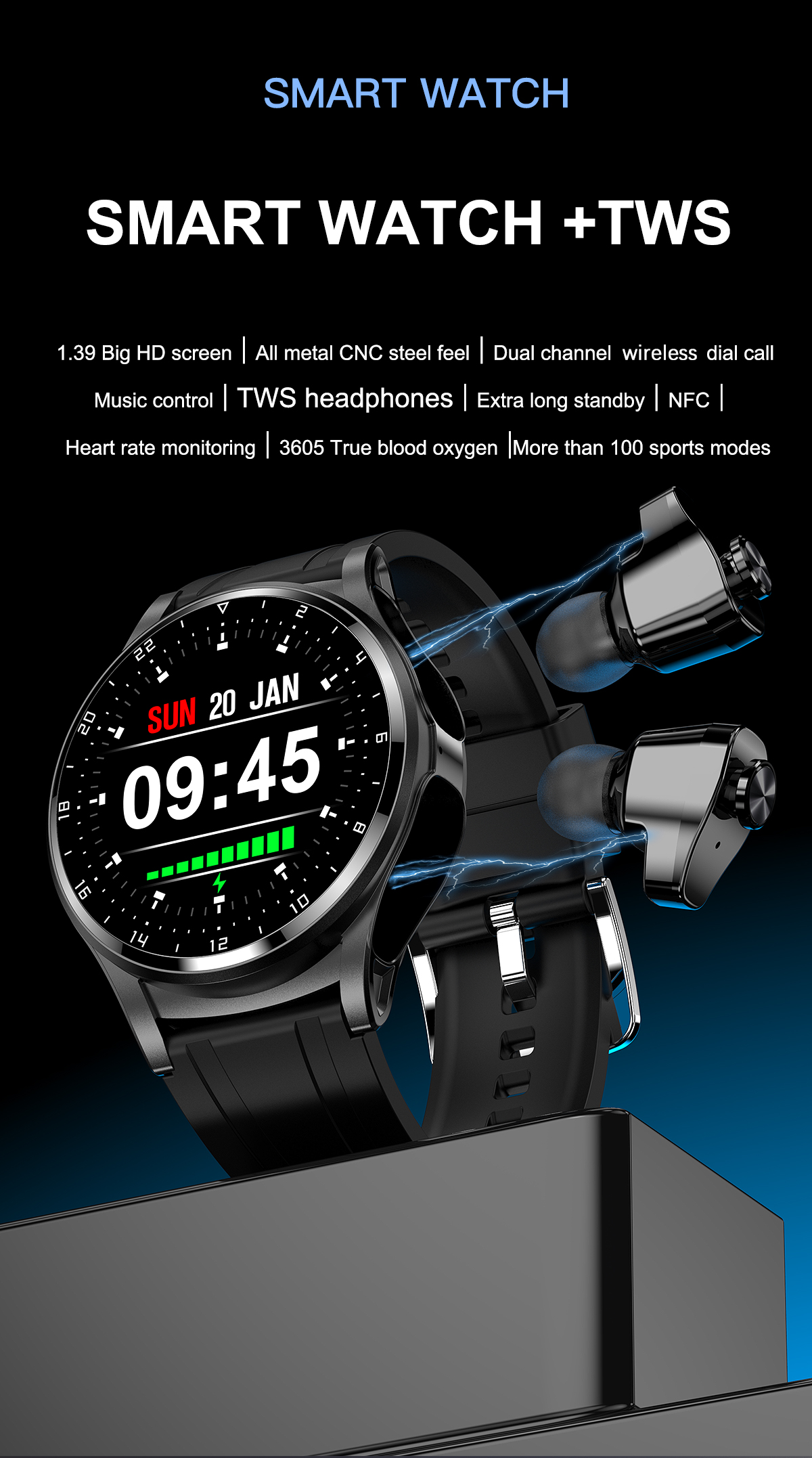Headset Smart Watch 2 in 1 TWS - مراجعة Smartwatch Headset وسعره