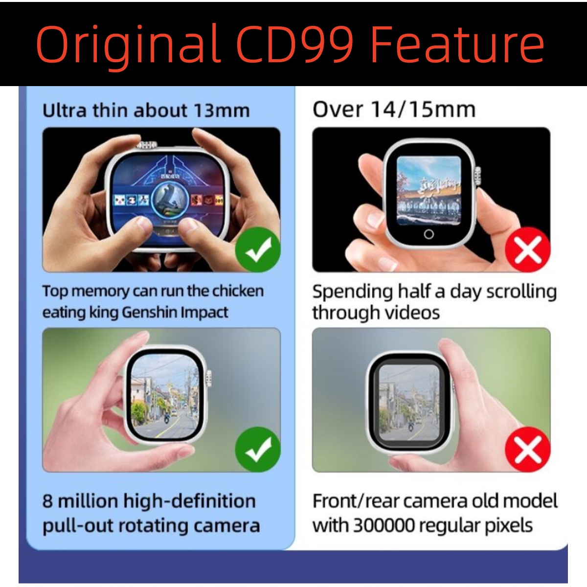 CD99 Smart Watch 8GB RAM AMOLE - مراجعة Smartwatch Instagram وسعره