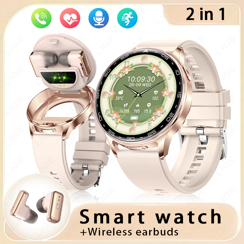 LIGE 2 In 1 TWS Headset Smart  - مراجعة Smartwatch Headset وسعره