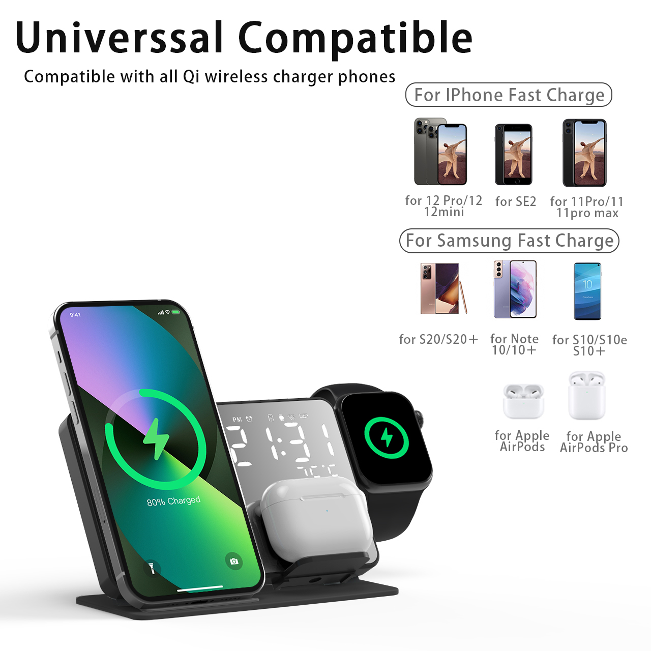 3 in 1 Wireless Charger For iP - مراجعة Smartwatch Case وسعره