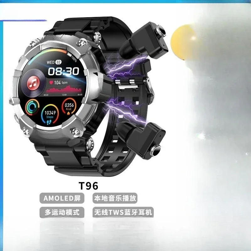 Popular T96 health monitoring, - مراجعة Smartwatch Headset وسعره