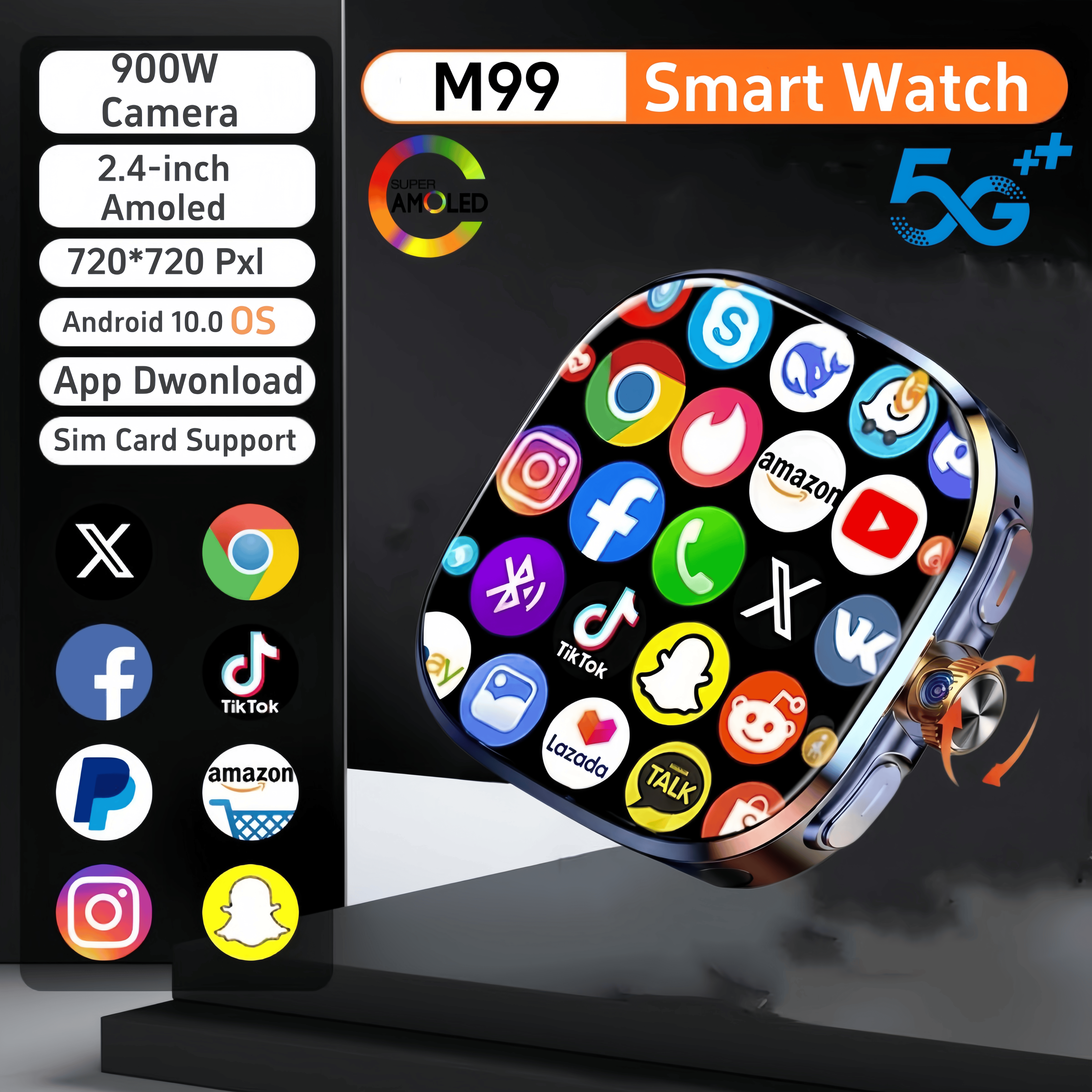 32GB+1024GB M99 Smart Watch 4G - مراجعة Smartwatch Store وسعره