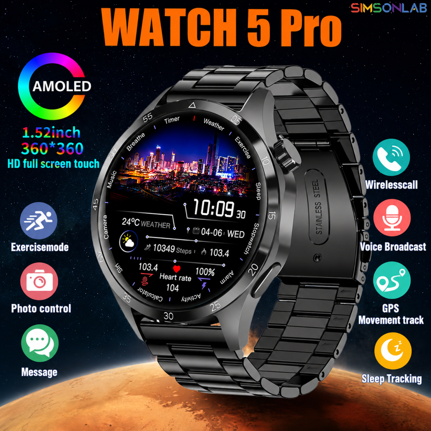 2026 Watch 5 Pro GPS Track Com - مراجعة Smartwatch Instagram وسعره