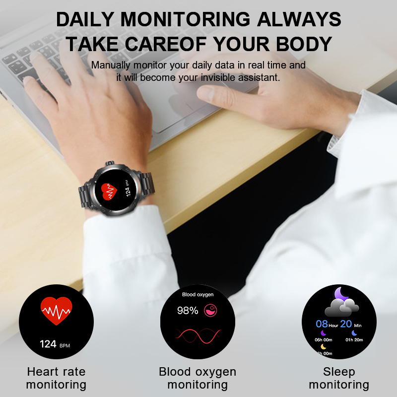 New Men's 2 In 1 Headset Smart - مراجعة Smartwatch Headset وسعره