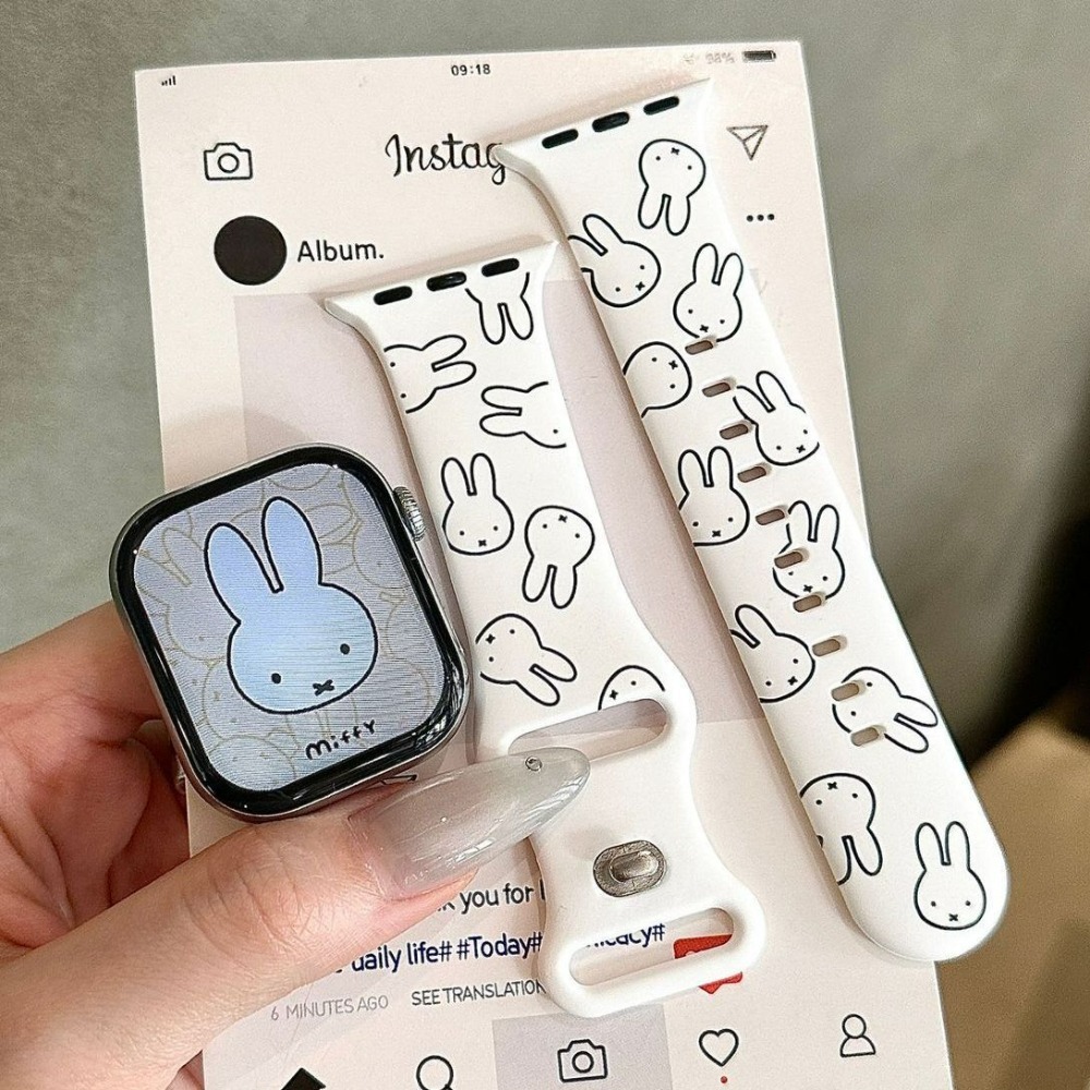 Cute Miffy Rabbit Cartoon Watc - مراجعة Apple Smartwatch Accessories وسعره