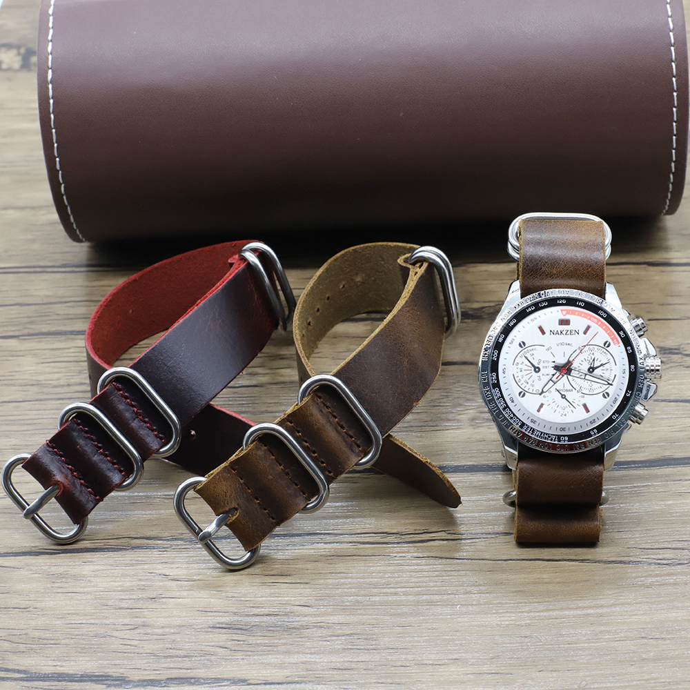Genuine Leather Watch Band 18m - مراجعة Nylon Nato Strap وسعره