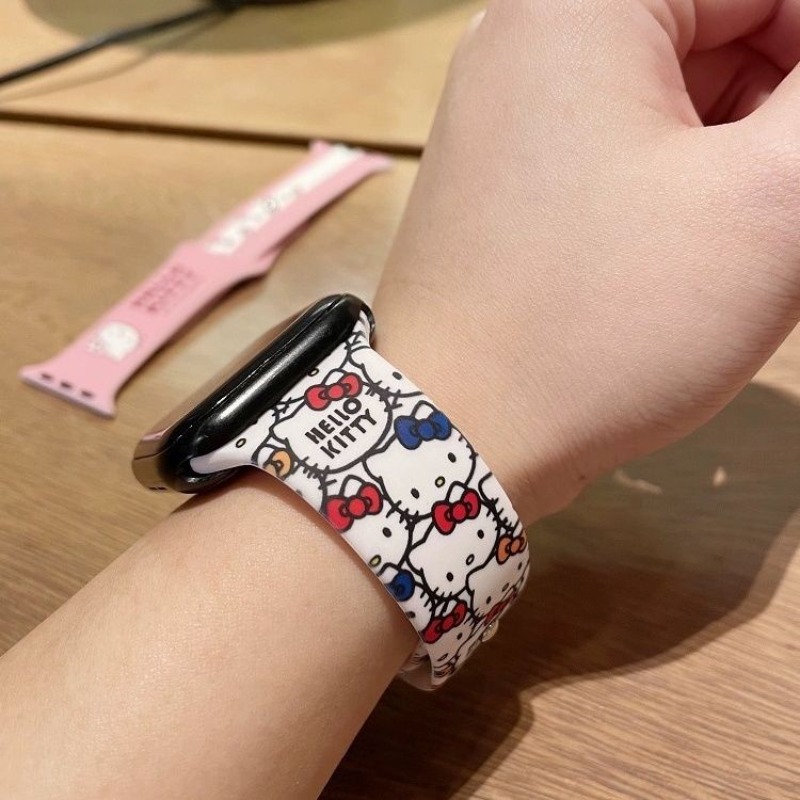Anime Sanrio Cute Hello Kitty  - مراجعة Apple Smartwatch Accessories وسعره