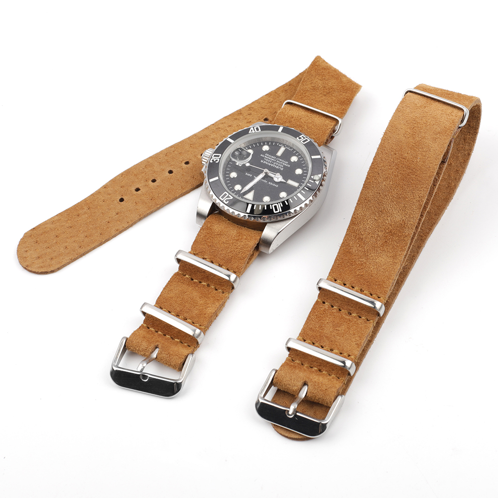 Soft Retro Suede Genuine Leath - مراجعة Nylon Nato Strap وسعره