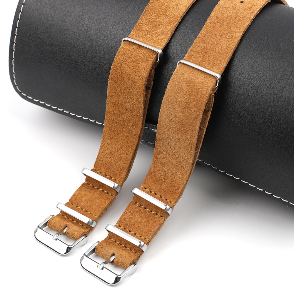 Soft Retro Suede Genuine Leath - مراجعة Nylon Nato Strap وسعره
