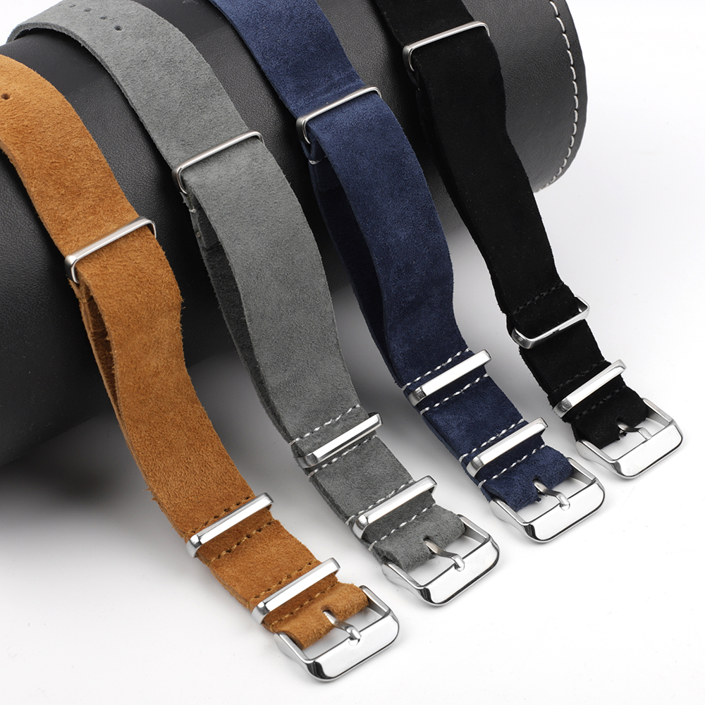 Soft Retro Suede Genuine Leath - مراجعة Nylon Nato Strap وسعره