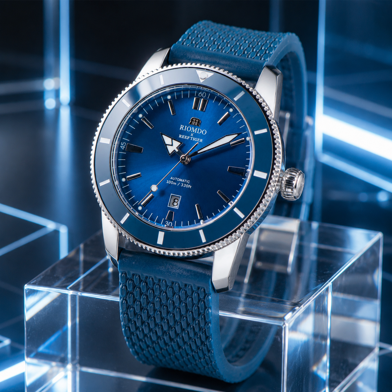 RIOMDO&RF Luxury Brand Men's A - مراجعة Stainless Mesh Band وسعره