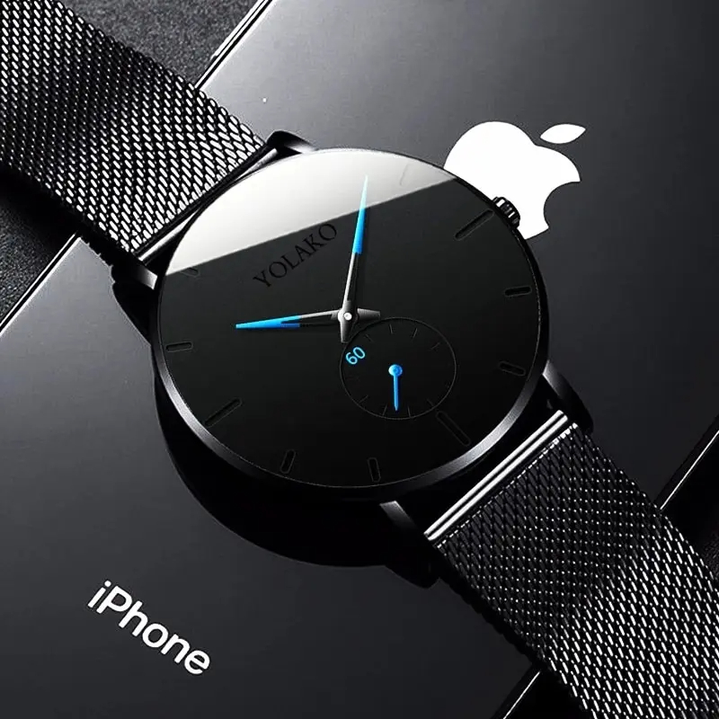 YOLAKO Mens Fashion Minimalist - مراجعة Stainless Mesh Band وسعره