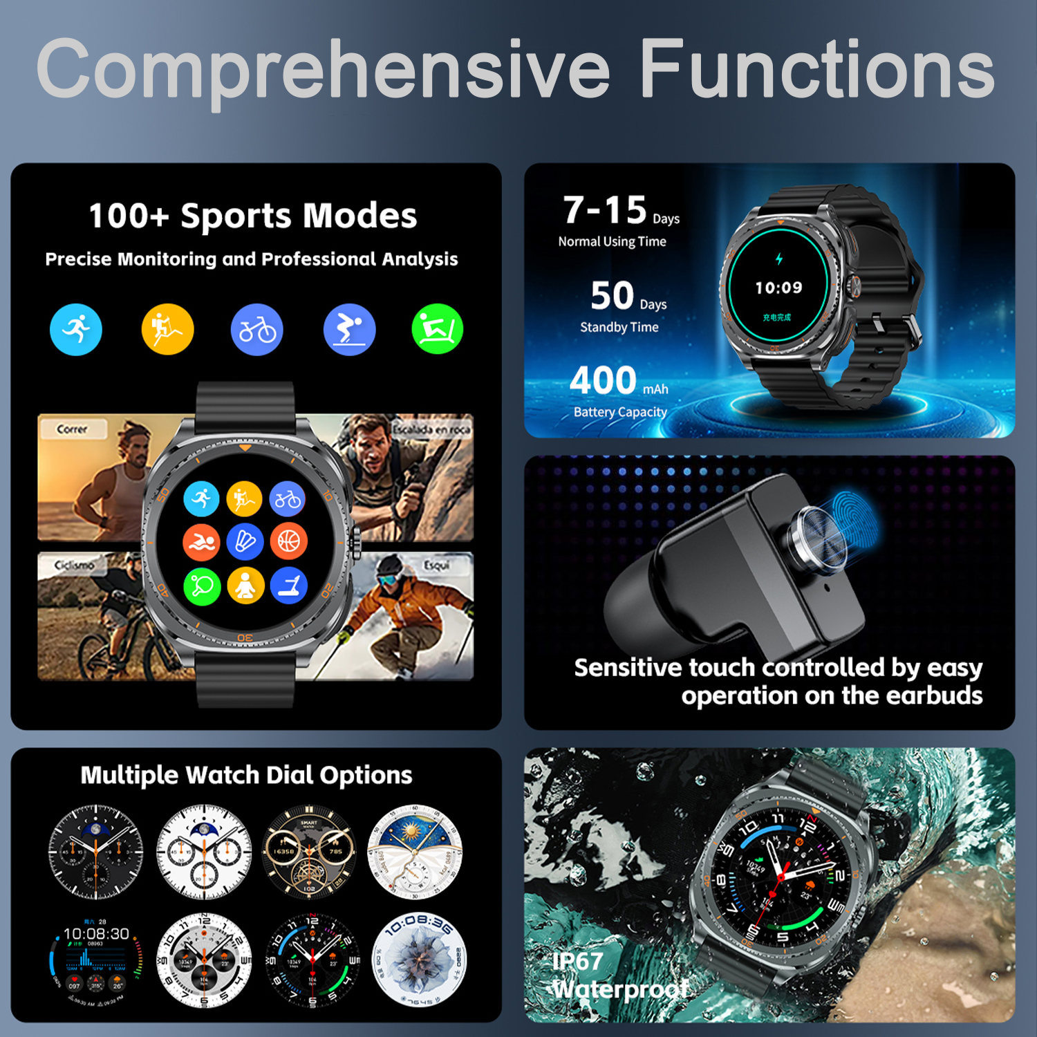 TWS 2in 1 Smart Watch with Hea - مراجعة Smartwatch Headset وسعره