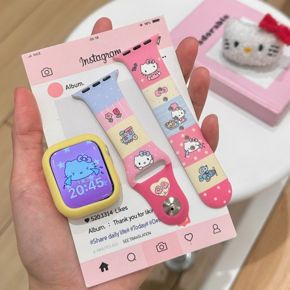 Anime Sanrio Lovely Kitty Sili - مراجعة Apple Smartwatch Accessories وسعره