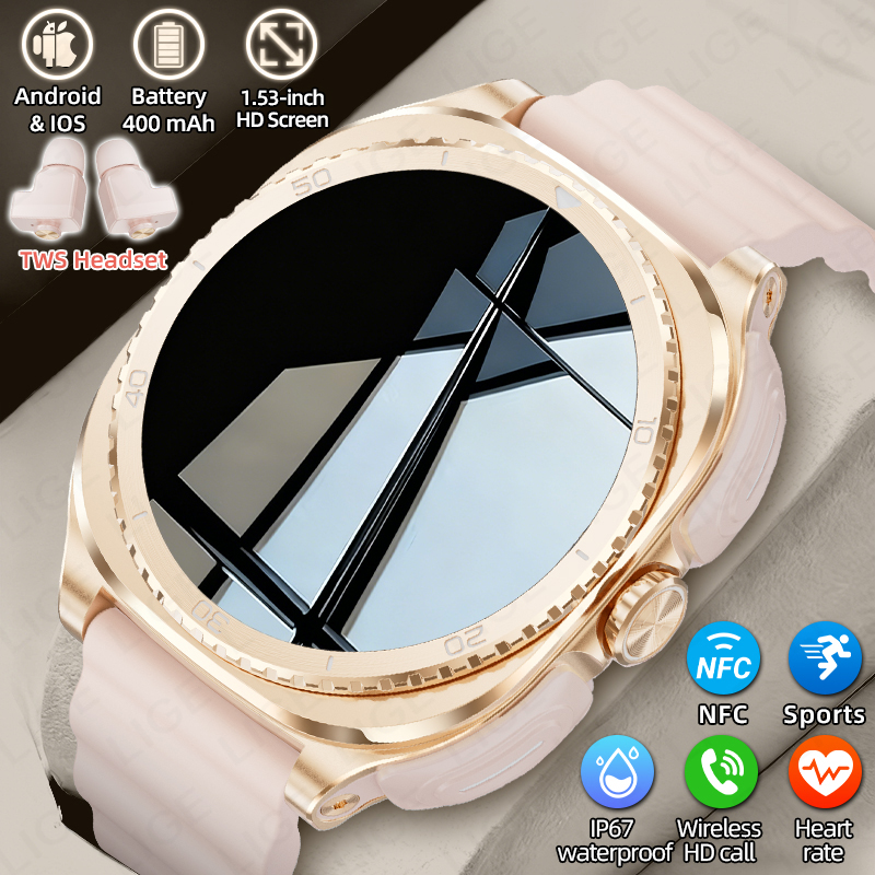 LIGE 2 In 1 TWS Headset Smart  - مراجعة Smartwatch Headset وسعره
