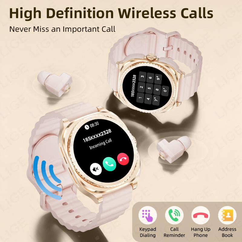 LIGE 2 In 1 TWS Headset Smart  - مراجعة Smartwatch Headset وسعره