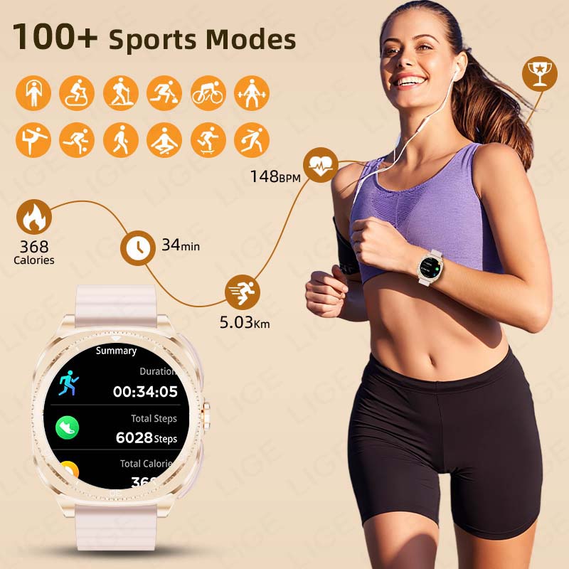 LIGE 2 In 1 TWS Headset Smart  - مراجعة Smartwatch Headset وسعره