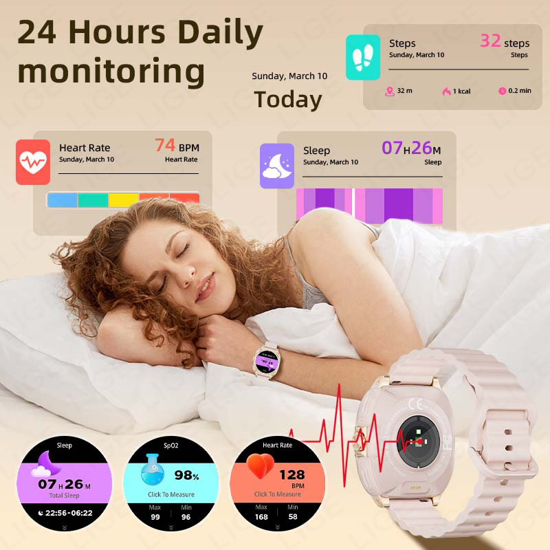 LIGE 2 In 1 TWS Headset Smart  - مراجعة Smartwatch Headset وسعره