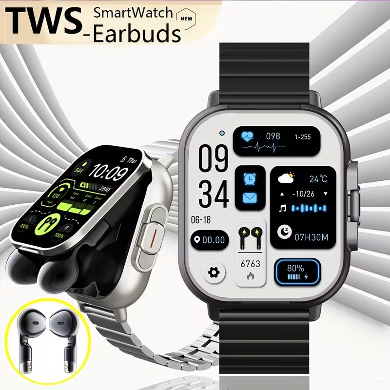 NFC Smart Watch TWS 2-in-1 Hea - مراجعة Smartwatch Headset وسعره