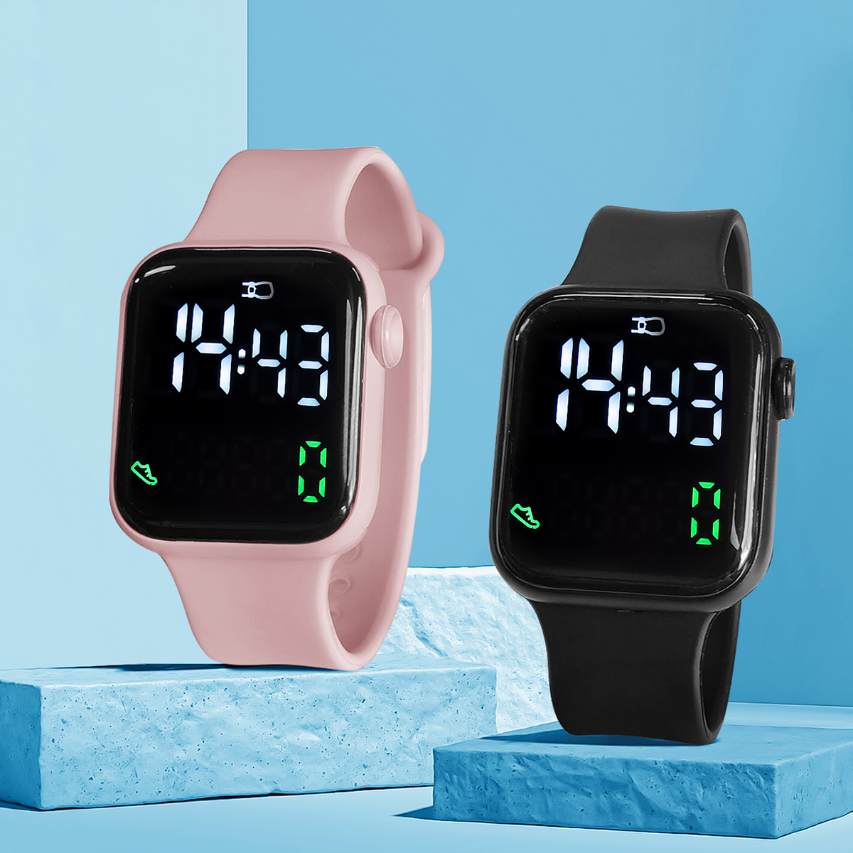 New 2PCS Student Minimalist Sm - مراجعة Smartwatch Touch وسعره