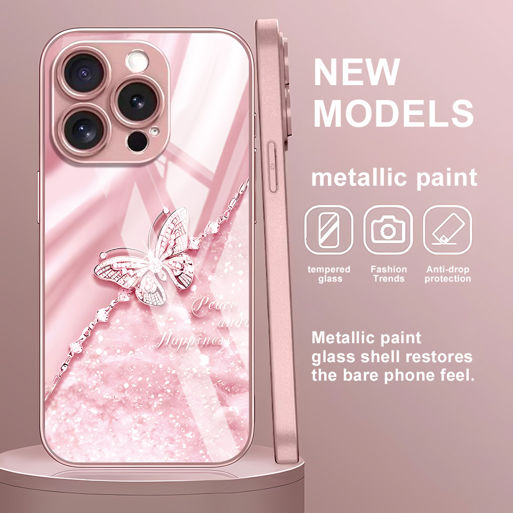 Pink Butterfly Tempered Glass  - مراجعة Screen Protector Film وسعره