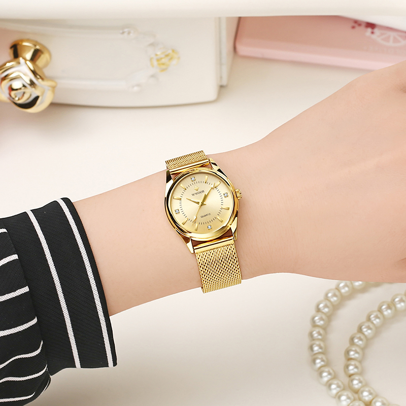 WWOOR Luxury Brand Dress Gold  - مراجعة Stainless Mesh Band وسعره