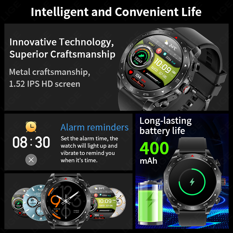 LIGE With Earbuds Bluetooth He - مراجعة Smartwatch Headset وسعره