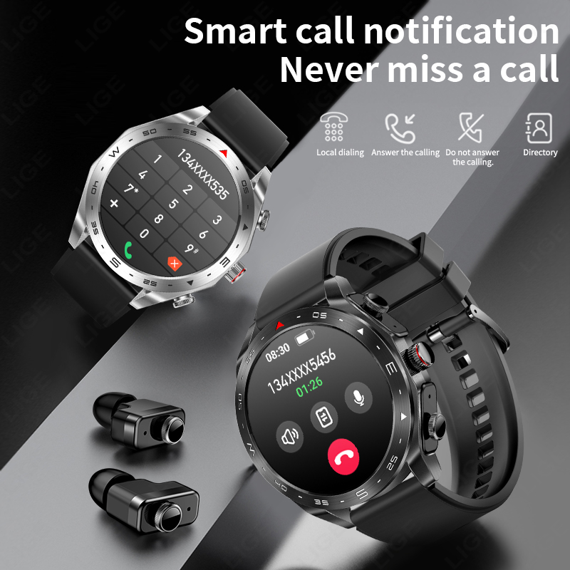 LIGE With Earbuds Bluetooth He - مراجعة Smartwatch Headset وسعره