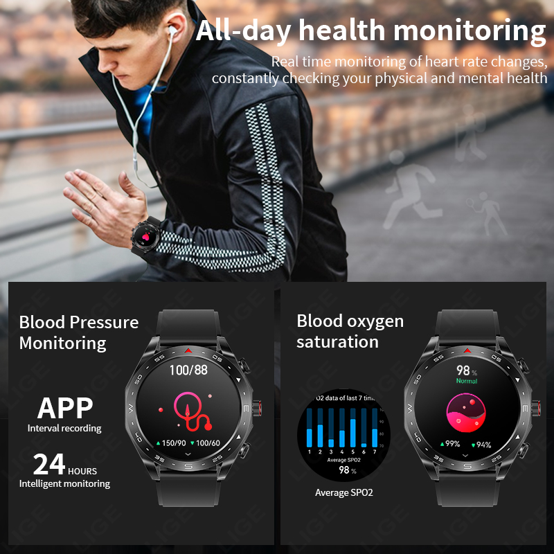 LIGE With Earbuds Bluetooth He - مراجعة Smartwatch Headset وسعره